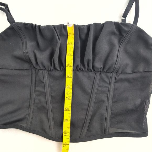 Forever 21 Milkmaid Corset Mesh Bodice Full Zip Back Women's Medium Black - Picture 10 of 10